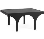 Mesita archie, estructura de acero y tapa de cristal templado