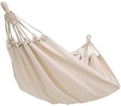 Hamaca de algodón con bolsa, 1-2 personas, máximo 120 kg, columpio de tela para dormir, camping, jardín, exterior (blanco roto, 210 x 150 cm)