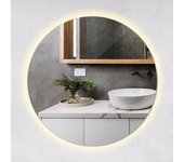Espejo led redondo de maquillaje para baño, 80 cm - luz cálida