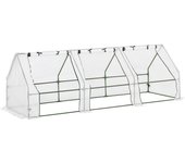 Invernadero de terraza outsunny acero, pe blanco 270x90x90 cm