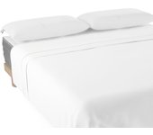 Nalui sábana encimera cama 135/140 blanco 100% algodón 180 hilos, suave, fresca, transpirable, lavable a 30ºc