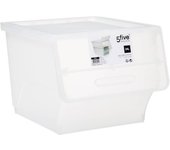 5five - caja de plástico transparente con apertura frontal 34l