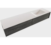 Mondiaz lush 180cm mueble de baño color antracite con 2 cajones. con lavabo cloud derecho 1 orificio color talc