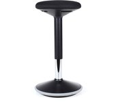 Wiltec taburete de pie y sentado regulable en altura 55-81 cm, banqueta de trabajo negro con base curvada hasta 135 kg, silla ergonómica de oficina