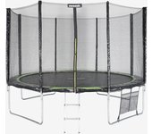 Cama elástica con pack de accesorios, 370cm, saturne xxl, verde, 365x365x80 cm