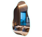 Espejo de maquillaje led orgánico para baño, dormitorio, forma de foco, loft, 45 cm x 90 cm, luz fría
