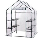 Invernadero pvc gardiun doble leaf 143x143x195 cm 4 estantes dobles
