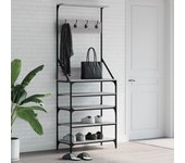 Vidaxl perchero con zapatero gris sonoma 70x34x184 cm