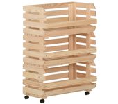 Vidaxl carrito para verduras madera maciza de pino 57x30x80 cm