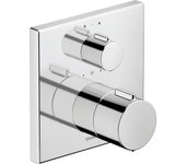 Duravit grifo mezclador termostático, termostato oculto, 2 consumidores, angular, th4200013010, color: cromo