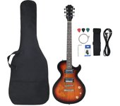 Guitarra eléctrica principiantes con funda marrón negro 4/4 39 v6826 100 x 34 cm / marrón y negro