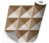 Adhesivo para muebles, armarios, pared, cocina, baños - imitación madera - triangulos madera b 100x100 cm