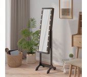 Espejo de pie con led negro 34x37x146 cm