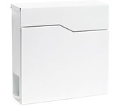 Buzón de diseño blanco revistero de pared para periódicos acero galvanizado 37 x 37 x 10,5 cm blanco 16_0000091
