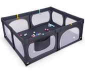 Parque infantil bebe plegable 189x158cm, con 50 bolas oceánicas, 4 anillas, malla transpirable, puerta con cremallera, bolsillo y bolsa de