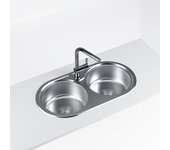 Fregadero sobre encimera 2 senos de acero inox cuadrado cata modelo r 2 ag