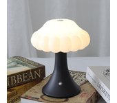 Lámpara de noche recargable y regulable, lámpara de noche para salón y dormitorio, lámpara de nube, luz tricolor, negra, 21 x 16 cm