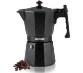 Magefesa jamaica black - cafetera italiana 12 tazas, aluminio extra grueso, para todo tipo de cocinas, inducción, café, asa termo-resistente