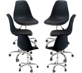 Pack 6 sillas dami office - negro