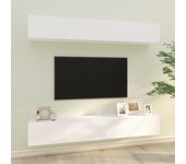 Muebles de tv 4 piezas blanco 100x30x30 cm