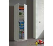 Armario multiusos 2 puertas salem, mueble auxiliar, zapatero con 3 baldas, zapatero alto moderno, 59x37h180 cm, blanco