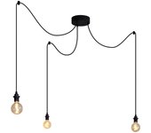 Lámpara colgante de exterior negra 3 luces ip44 - cava