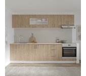 Set cocina haaus karo v22, madera natural/blanco, encimera thermo 28 mm, l 280 cm