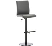 Taburete de bar x1 regulable en altura y plataforma redonda giratoria 360° en metal negro con asiento de 10_0004569