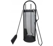 Conjunto de accesorios de chimenea de 5 piezas en negro - herramientas elegantes y funcionales