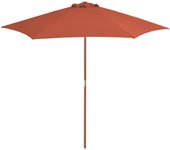 Vidaxl sombrilla de jardín con palo de madera 270 cm terracota
