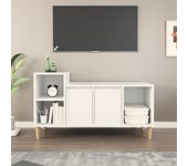 Mueble para tv madera contrachapada blanco 100x35x55 cm