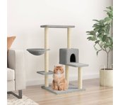 Árbol para gatos con rascadores de sisal gris claro 95 cm