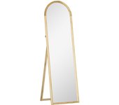 Espejo de pie homcom mdf, vidrio, madera de pino madera natural 46x43x150 cm