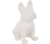 Atmosphera - bulldog estatuilla de cerámica blanca h12cm
