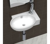 Maison exclusive - lavabo con hueco de grifo y rebosadero cerámica blanco