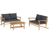 Muebles de jardín muebles de exterior juego de muebles de 3 piezas con cojines de bambú gris oscuro 02_0015966
