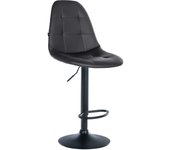 Taburete de bar x1 con reposapiés asiento giratorio de altura regulable en pvc negro estructura de metal 10_0004818