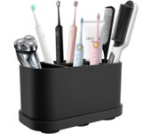 Soporte de silicona para cepillos de dientes y pasta de dientes con ventosa, compatible con cepillos de dientes eléctricos de 5 compartimentos.