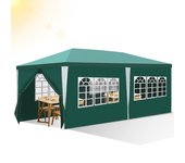 Pabellón carpa de jardín para bodas - carpa de jardín festiva en robusta construcción de acero, perfecta para bodas 3x6m verde