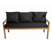 Cojín de banco 170x50/3x50x56cm, cojín de exterior, cojines para columpio de jardín de 3 plazas negro, cojín de asiento, cojín de respaldo