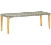 Banco de jardín 80 cm resina trenzada gris