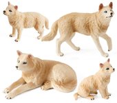 Juego de 4 figuras de lobo realistas lobo blanco