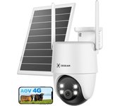 Cámara de vigilancia ptz 2k inalámbrica cococam 4g lte grabación 24/7 batería 15000mah panel solar 8w detección y seguimiento con ia esim incluida