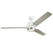 Elstead kichler zeus 3 blad 152 cm takfläkt med led ljus borstad nickel fjärrkontroll