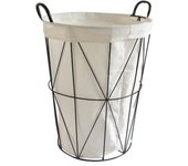 Cesto de ropa scandi de metal, negro, l. 40 x a. 50 x p. 40 cm