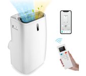 Aire acondicionado portátil 5 en 1 de 16000btu 4,7w silencioso, enfriador de aire silencio bajo consumo con wifi, calefacción, temporizador y lcd