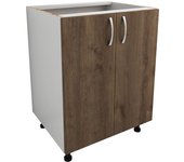 Mueble bajo karo haaus, 2 puertas, roble bronce/blanco, 60 x 50 x 80 cm