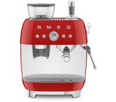 Cafetera con molinillo smeg rojo egf03rdeu
