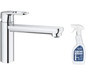 Grifo de cocina grohe start flow quickfix cromado con caño medio + limpiador grohclean