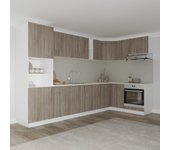 Set de cocina haaus karo v35, roble sonoma oscuro/blanco, encimera thermo 28 mm, l 320 x 160